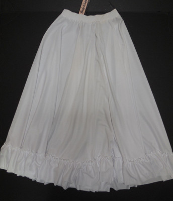 NWT Body Wrappers LYRICAL Floor Length Ruffle Hem White Skirt Girls 8-10 0566