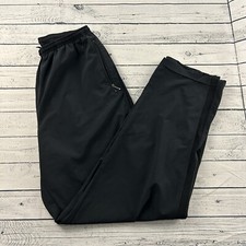 Vintage Y2K Nike Baggy Track Pants Men's Large Black Zipper Pockets