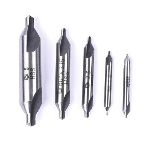 5PCS HSS Center Drill Countersink Bit Set 1/1.5/2.5/3.15/5mm for Lathe - Picture 4 of 13