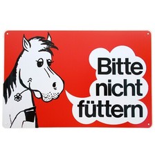 Alu Stalltafel, Hinweisschild "Bitte nicht füttern", Alu Boxenschild, Boxentafel