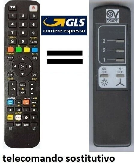 TELECOMANDO UNIVERSALE SOSTITUTIVO dedicato VENTILATORE VORTICE TELENORDIK 2