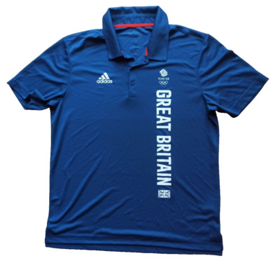 Adidas Team Great Britain 2020 Olympics Poloshirt ATHLETE ISSUE blau L