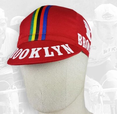 Vintage Style BROOKLYN RED Cotton Cycling Cycle Cap casquette