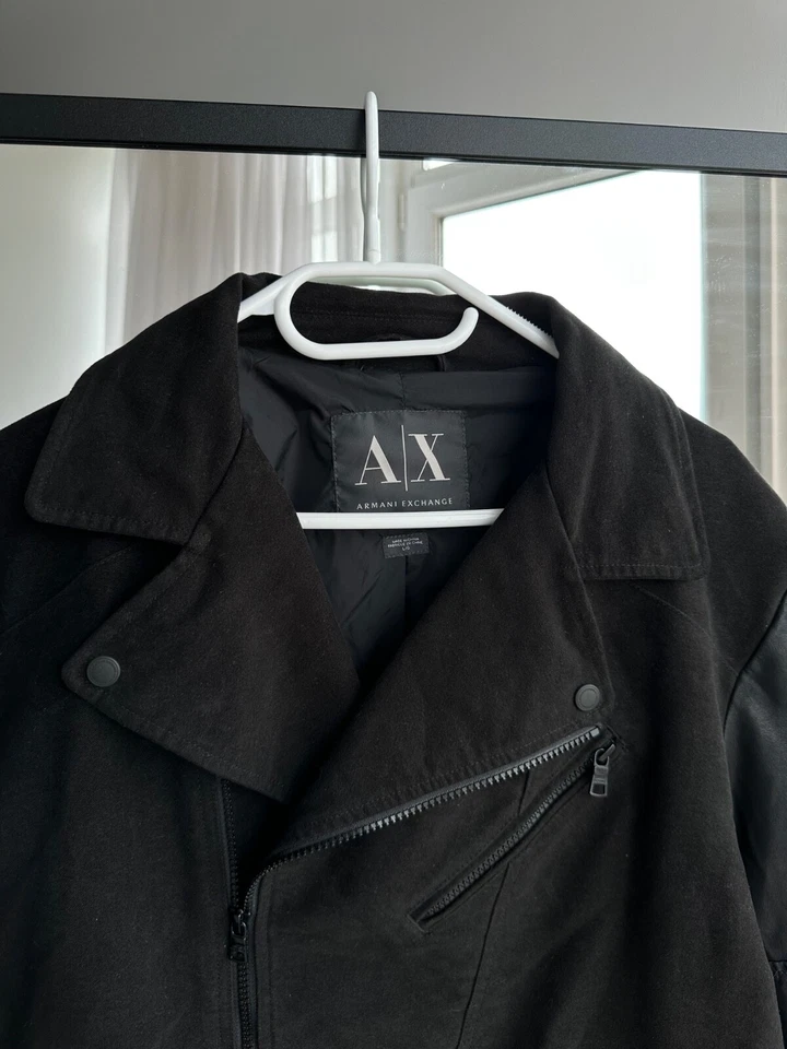 Armani Exchange Imitation Leather Moto Style Jacket - Image 3 of 4