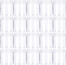20 Pack 4oz/120ml Round Plastic Jars with Lids Empty Clear Slime ContainersW