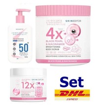 Set Skin Editor Booster Body Cream Daily UV Protection Sunscreen Body Scrub
