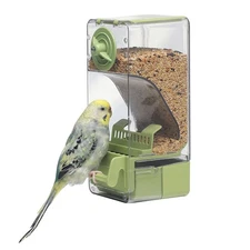 Automatic Bird Feeder Bird Cage Feeder with Perch for Parakeet Canary Cockati...