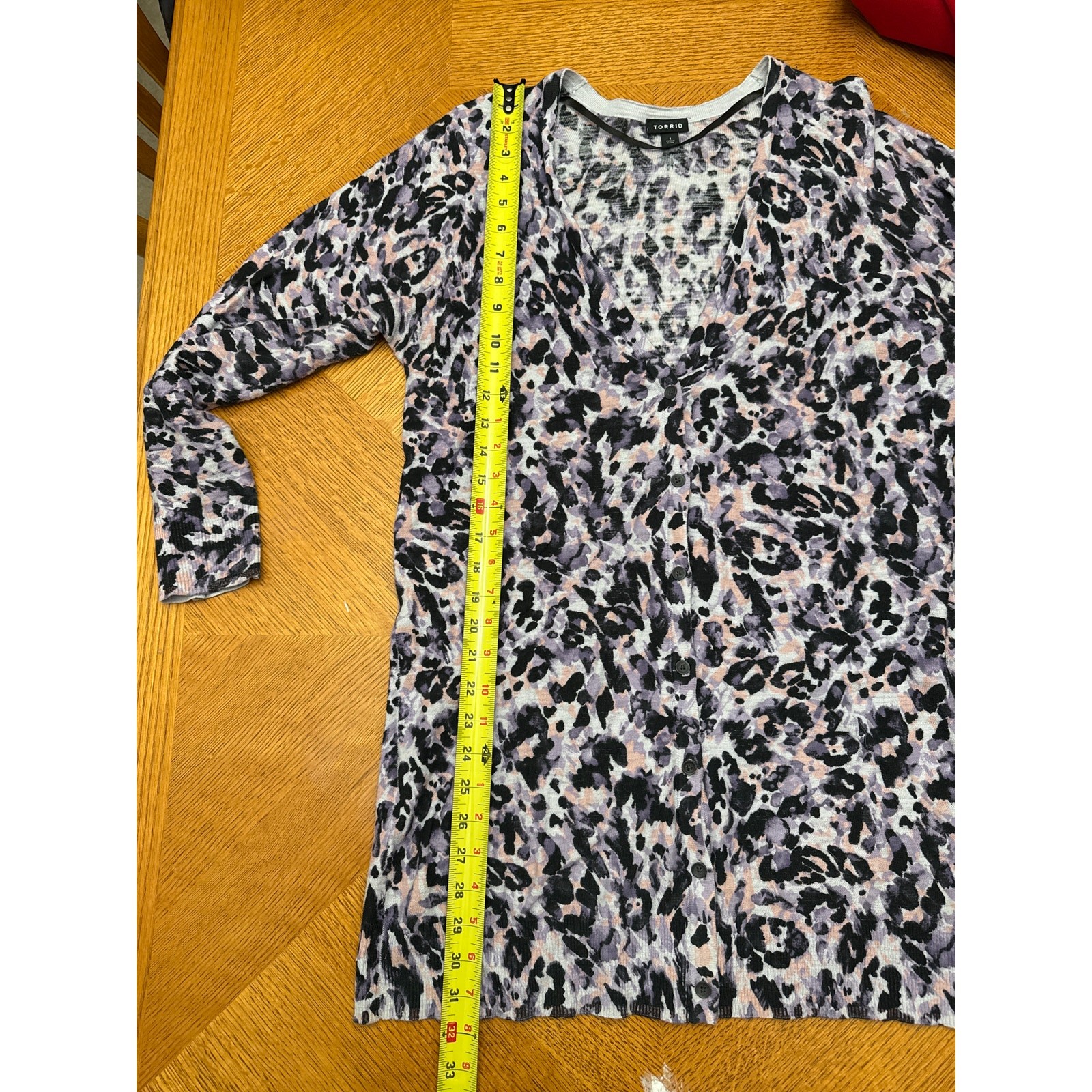 Torrid Leopard Print Purple Button Front Cardigan… - image 7