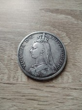 1892 Queen Victoria Jubilee Silver Crown Head Full .925 Silver 925