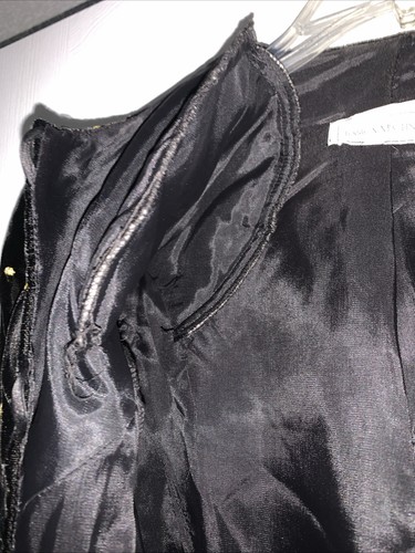 Jessica McClintock Black Waist Jacket With Gold Embroidery Puffy Sleeves  - Picture 5 of 7