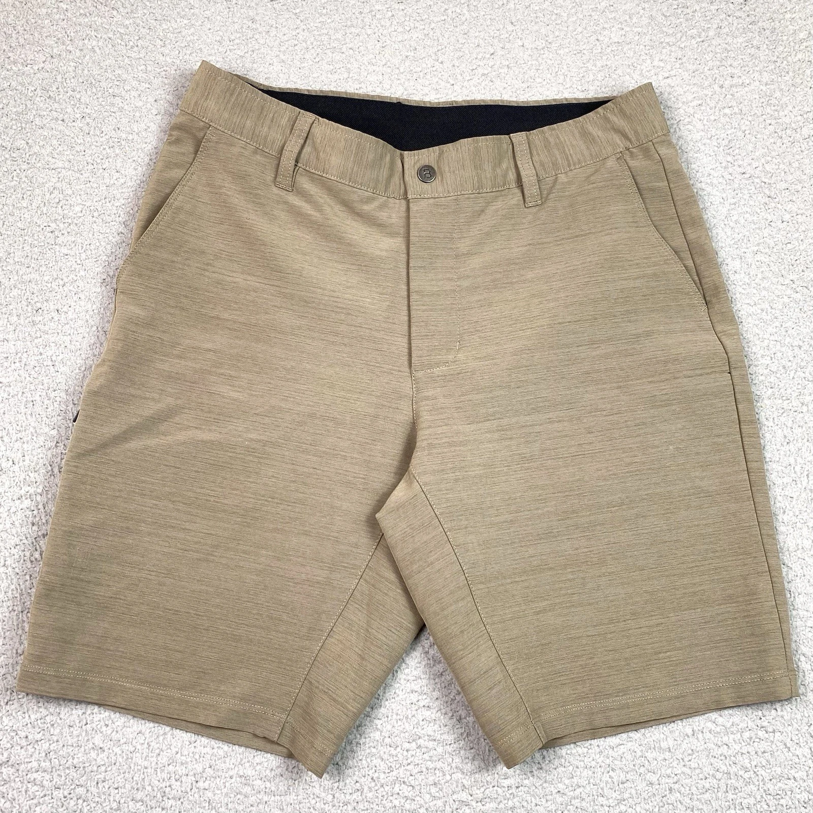 BYLT Kinetic Shorts Men's Size M Tan Performance Stretch Chino Golf Medium EUC