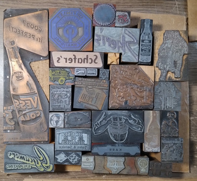 Vintage Printing Letterpress Printers Block. Lot  (P2-4)