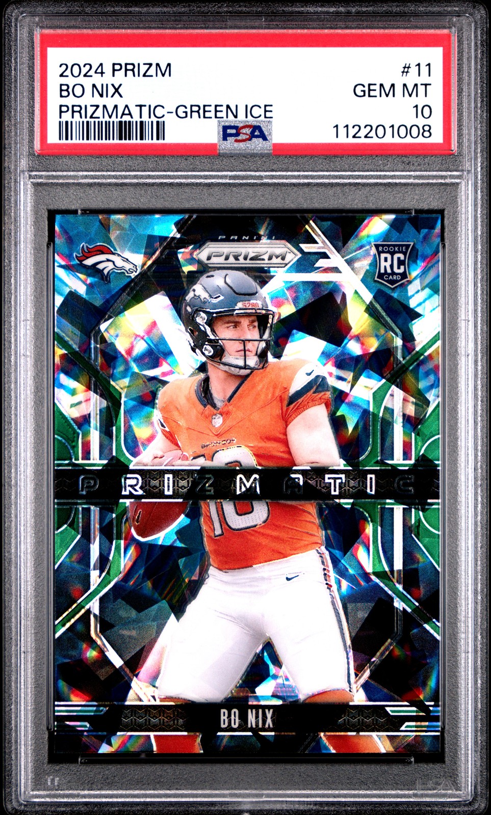 BO NIX 2024 PRIZM PRIZMATIC #11 GREEN ICE RC PSA 10