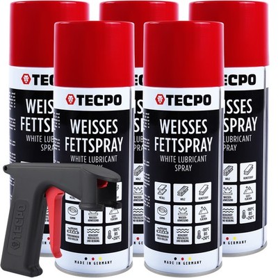 WEISSES FETTSPRAY SPRÜHFETT 5x 400ml KORROSIONSSCHUTZ SCHMIERMITTEL + SPRÜHER