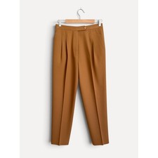 RavenSport Trousers Pleated Tapered High Waist M Brown Vintage Made in USA