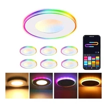 CLOUDY BAY [6 Pack] 3 Inch RGB Smart Recessed Lighting Ultra Thin