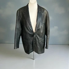 Pioneer Leather Men's Mottled Black Relaxed Blazer Sports Coat Size L