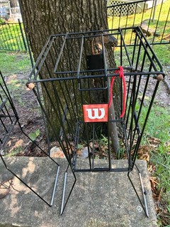 Wilson Tennis Ball Pick Up Hopper Training Aid Portable 75 Balls Metal Stand