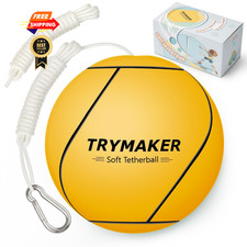 Trymaker Tetherball Ball and Rope, Tether Balls Rope Set 8.5 inch, Yellow