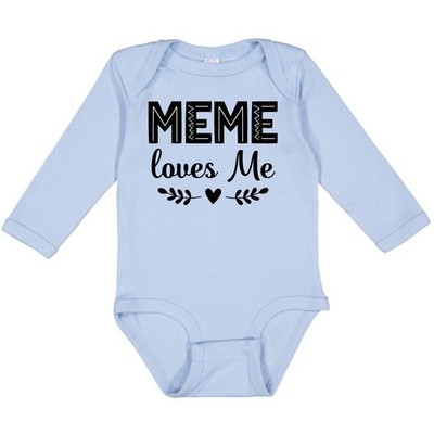 Inktastic Meme Loves Me Baby Clothes Long Sleeve Creeper Girl Childs Clothing