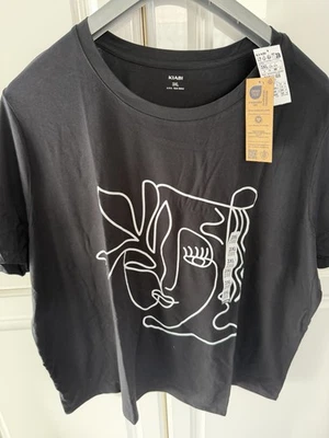 T.shirt Neuf Grande Taille 3XL 54/56 Noir Visage Blc Coton Bio - Photo 1/4