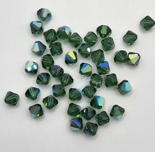 Swarovski Crystal Green Turmaline AB Bicone Beads; 4mm 24pc or 6mm 12pc