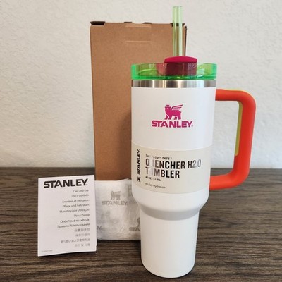 Stanley WHITE NEON 40 oz Quencher Tumbler - 2024 Spring Fling Collection LE NIB