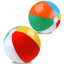 2 Pack Rainbow Beach Balls   20 Inch Inflatable Pool, Beach and Summer Party Fun