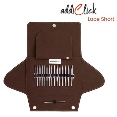 Addi Click Lace Stricknadel Set kurze Spitze rund austauschbar feines Garn