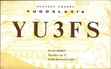 QSL radio card YU3FS 1979 Turiska Vas Slovenj Gradec Ivan Mihev Mountains Field