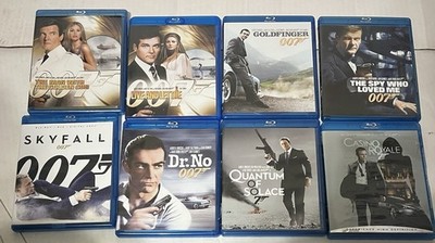 James Bond 8 Blu ray Collection Sean Connery Roger Moore Daniel Craig VG