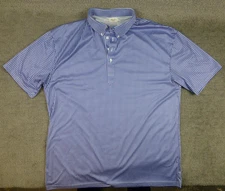 Collars and Co Mens 3XL XXXL Shirt Dress Collar Golf Polo Blue Gingham Check