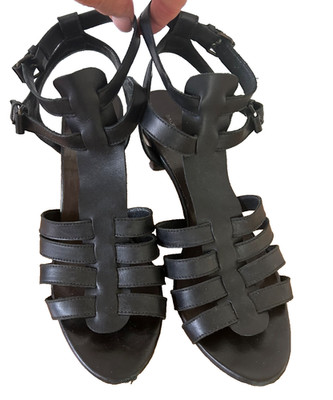 Hochwertige schwarze BALENCIAGA Sandalen aus echtem Leder Gr. 39