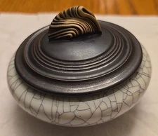 Andrew MacCorkindale Raku Studio Pottery Jar Sculptural Finial Trinket Jar