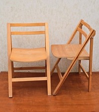 2 Chaises Pliantes en Bois DLG Aldo Jacober Bazzani Habitat Paire 