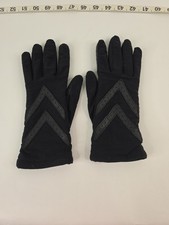 ISOTONER LADIES BLACK NYLON WINTER GLOVES LINED Stretch One Size