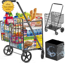455Lbs Shopping Cart for Groceries, Large Heavy Duty Grocery Cart on Wheels