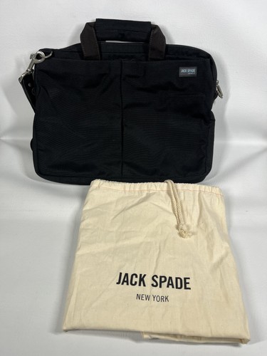 Jack Spade Greene St Briefcase Laptop Bag Black Nylon Shoulder Strap Dust Bag