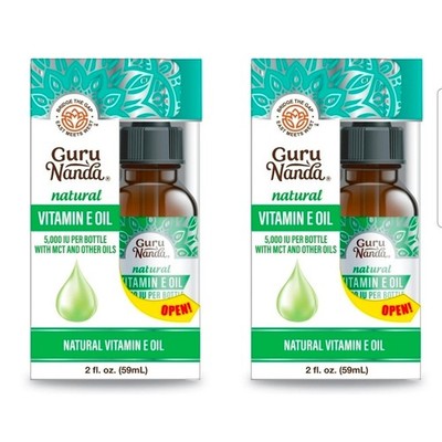 Guru Nanda Natural Vitamin E Oil 5000 IU MCT Oils 2 fl oz Qty of 2