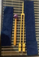 Tuning Fork Weighted Gold Gamma Therapeutics 40Hz with Mallet and Velvet 2 Bag