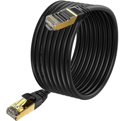 Cat8 LAN Cable 40Gbps Braided Shielded Network Patch Cable, 25 ft 25 Feet