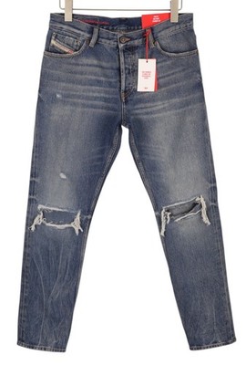 Diesel 1995 09E02 Herren Jeans W31/L32 blau Ripped Slim Straight Zip Fly UVP375 *