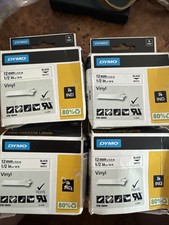 4 Rhino Dymo 12 mm 1/2 Zoll Vinyl Industrie Etikettenband