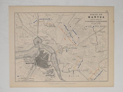 Siege Mantua St George LA Favourite Map 1796 Alison History Europe 1855