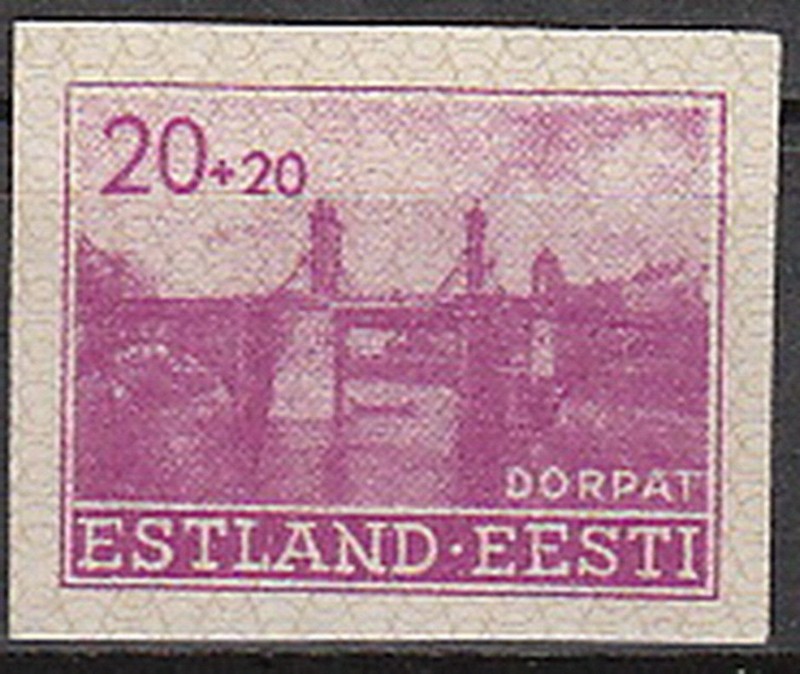 Stamp Germany Estland Mi 05 Sc NB2 1941 WWII EESTI Estonia Fascism Imperf MNH