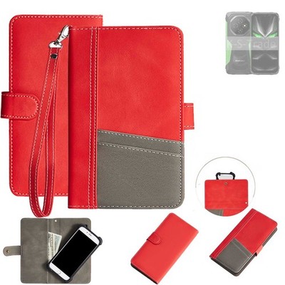 Schutzhülle für Blackview Fort 1 rot + grau Wallet Case Bookstyle Hülle