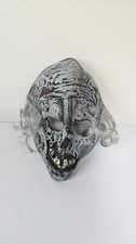 Zombie Horror Mask Halloween Costume Scary Undead Plastic w/ Hair Adult Size