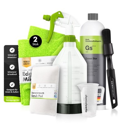Koch Chemie Green Star 1L Set Sprühflasche Tücher Brush Zubehör | 7-teilig