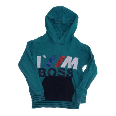 Boss, Kapuzenpullover, Größe: 122/128, Blau/Mehrfarbig, Print, Jungen #M8t