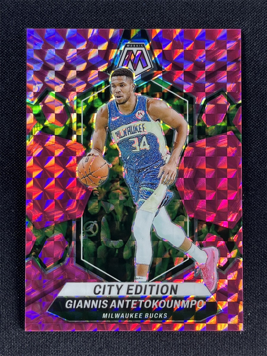 2023-24 Panini Mosaic Giannis Antetokounmpo #279 City Edition Pink Prizm /149
